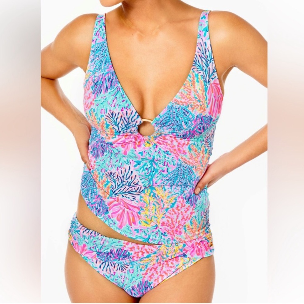 Lilly Pulitzer Brenta tankini top & Lagoon Sarong Hipster Bikini Bottom. NEW
